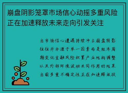 崩盘阴影笼罩市场信心动摇多重风险正在加速释放未来走向引发关注